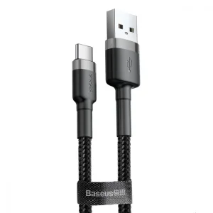 Кабель Baseus Cafule Type-C 2A (3m) Gray/Black, CATKLF-UG1