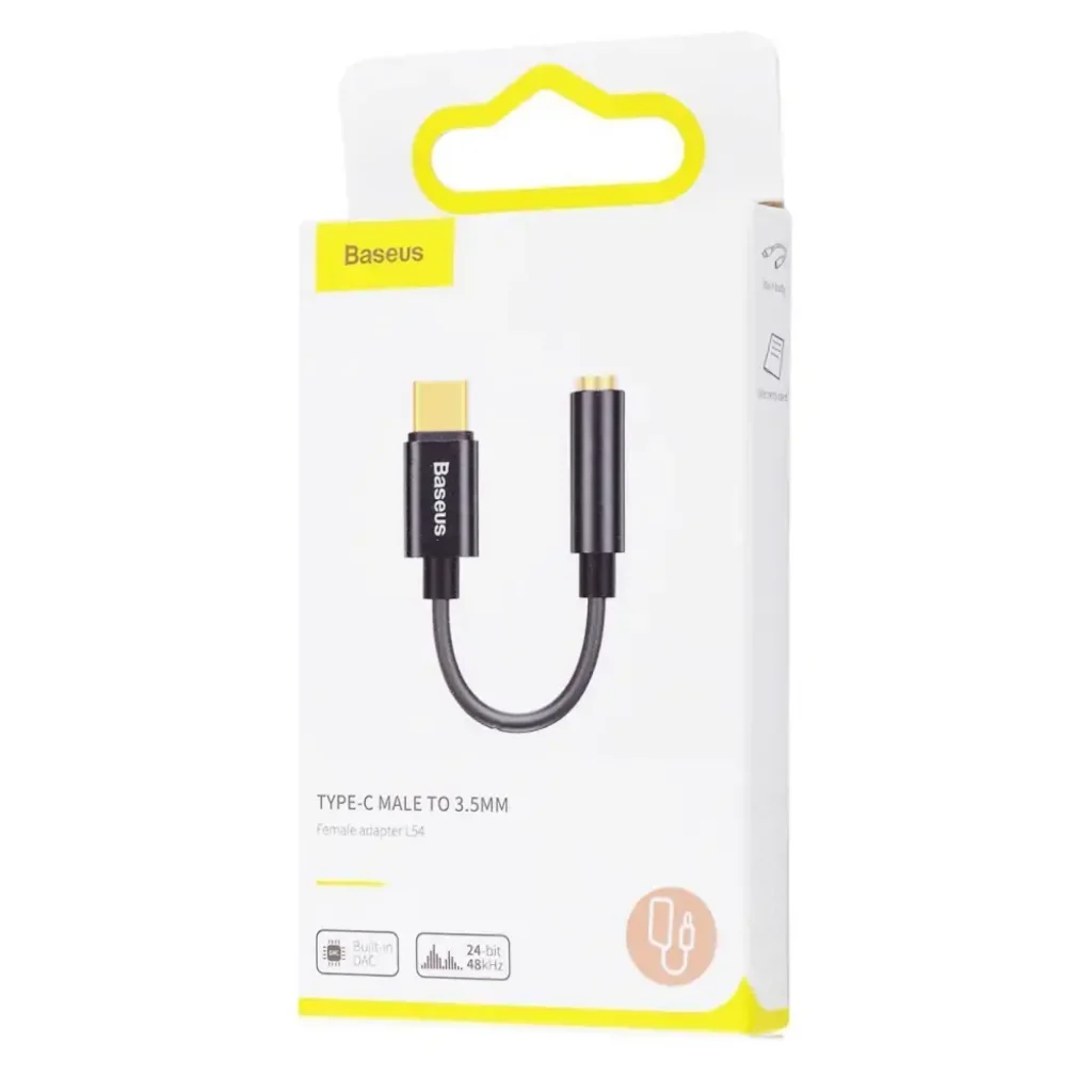 Перехідник AUX Baseus L54 Type-C to 3.5mm Black, CATL54-01