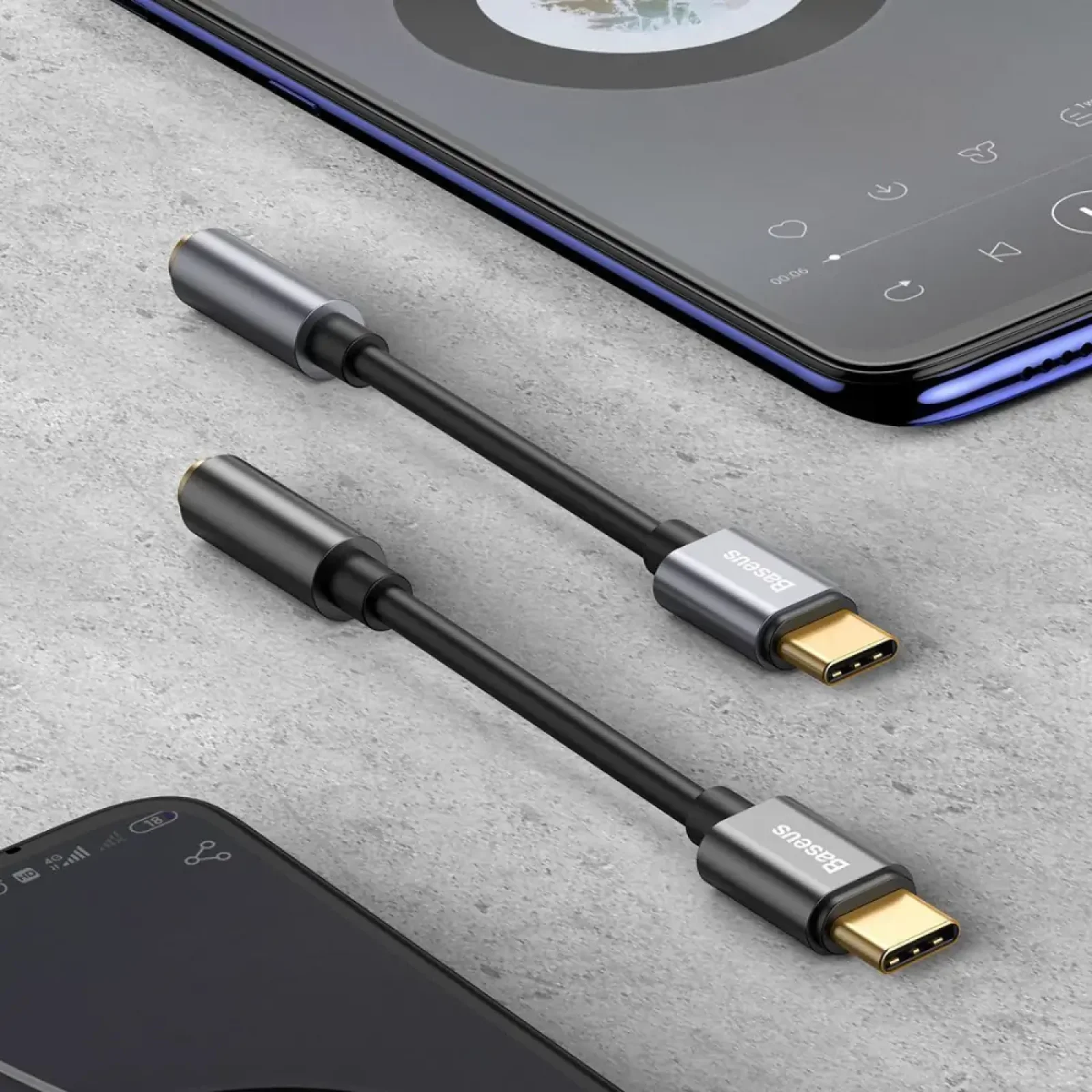 Перехідник AUX Baseus L54 Type-C to 3.5mm Gray, CATL54-0G