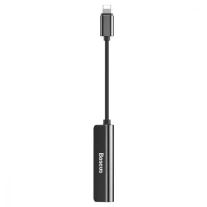 Переходник AUX Baseus L52 Lightning to 2xLightning + 3.5mm Black, CALL52-01