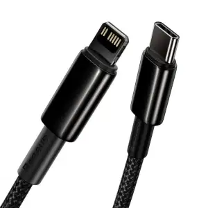 Кабель Baseus Tungsten Gold Type-C to Lightning PD 20W (1m) Black, CATLWJ-01