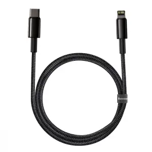 Кабель Baseus Tungsten Gold Type-C to Lightning PD 20W (1m) Black, CATLWJ-01