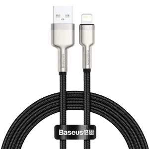 Кабель Baseus Cafule Metal Lightning 2.4A (1m) Black, CALJK-A01