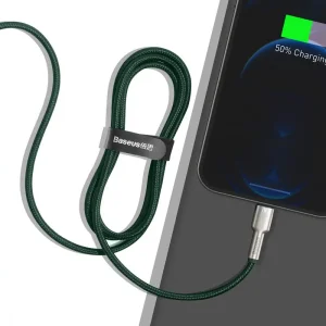 Кабель Baseus Cafule Metal Lightning 2.4A (1m) Black, CALJK-A01