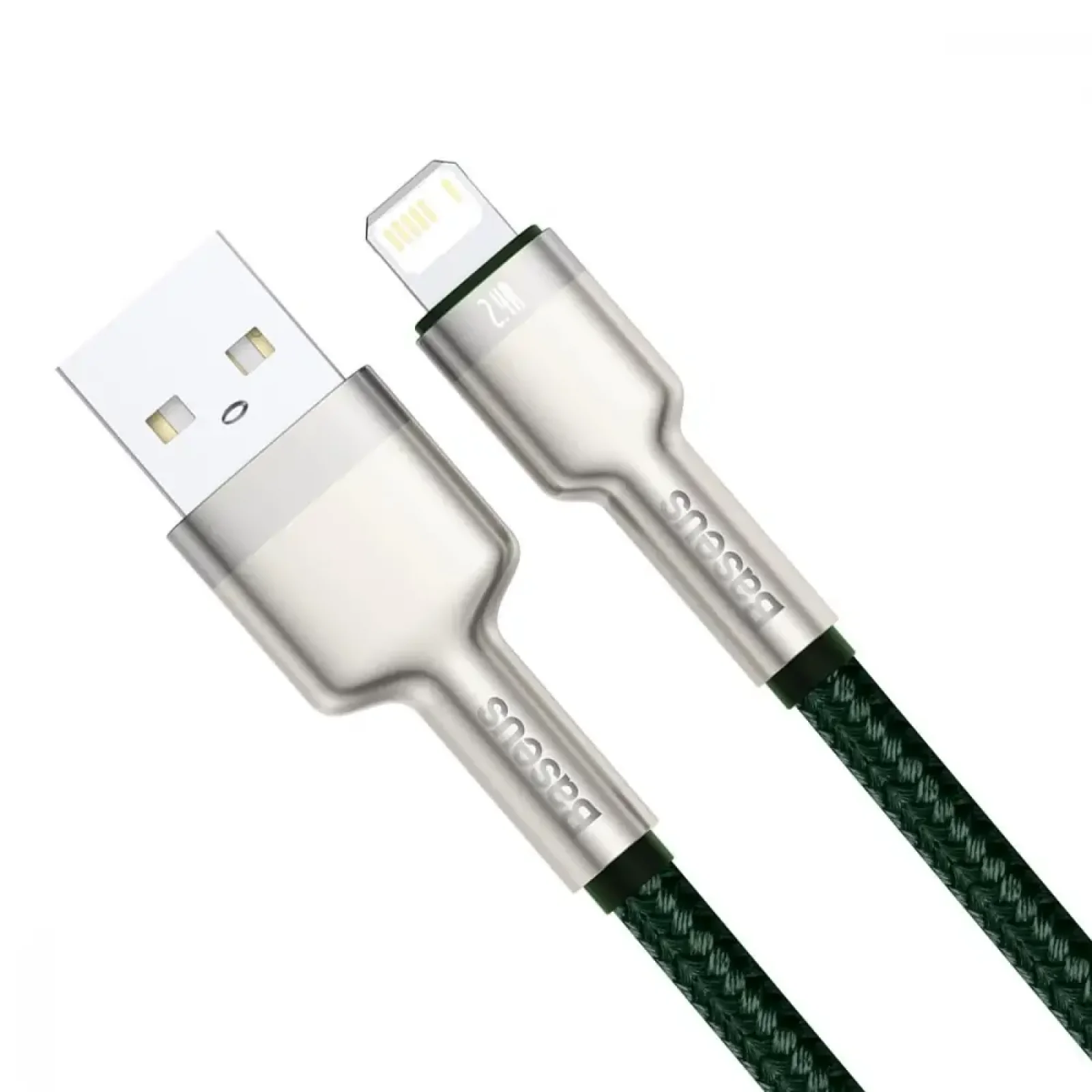 Кабель Baseus Cafule Metal Lightning 2.4A (1m) White, CALJK-A02