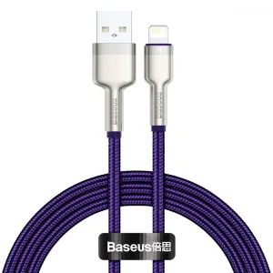 Кабель Baseus Cafule Metal Lightning 2.4A (1m) Purple, CALJK-A05