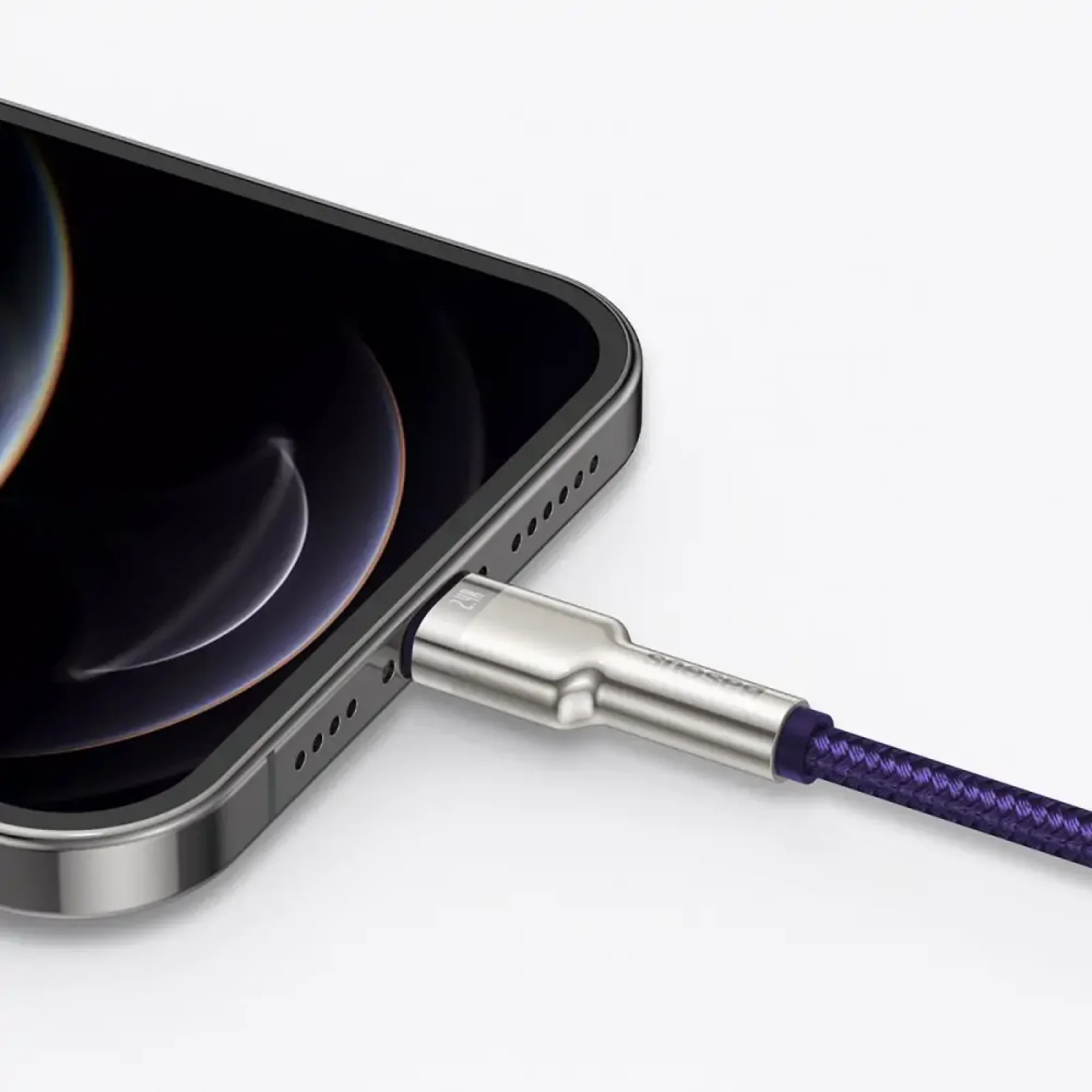 Кабель Baseus Cafule Metal Lightning 2.4A (1m) Purple, CALJK-A05