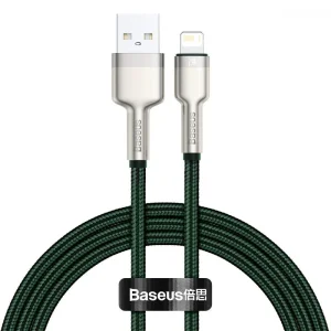 Кабель Baseus Cafule Metal Lightning 2.4A (1m) Green, CALJK-A06