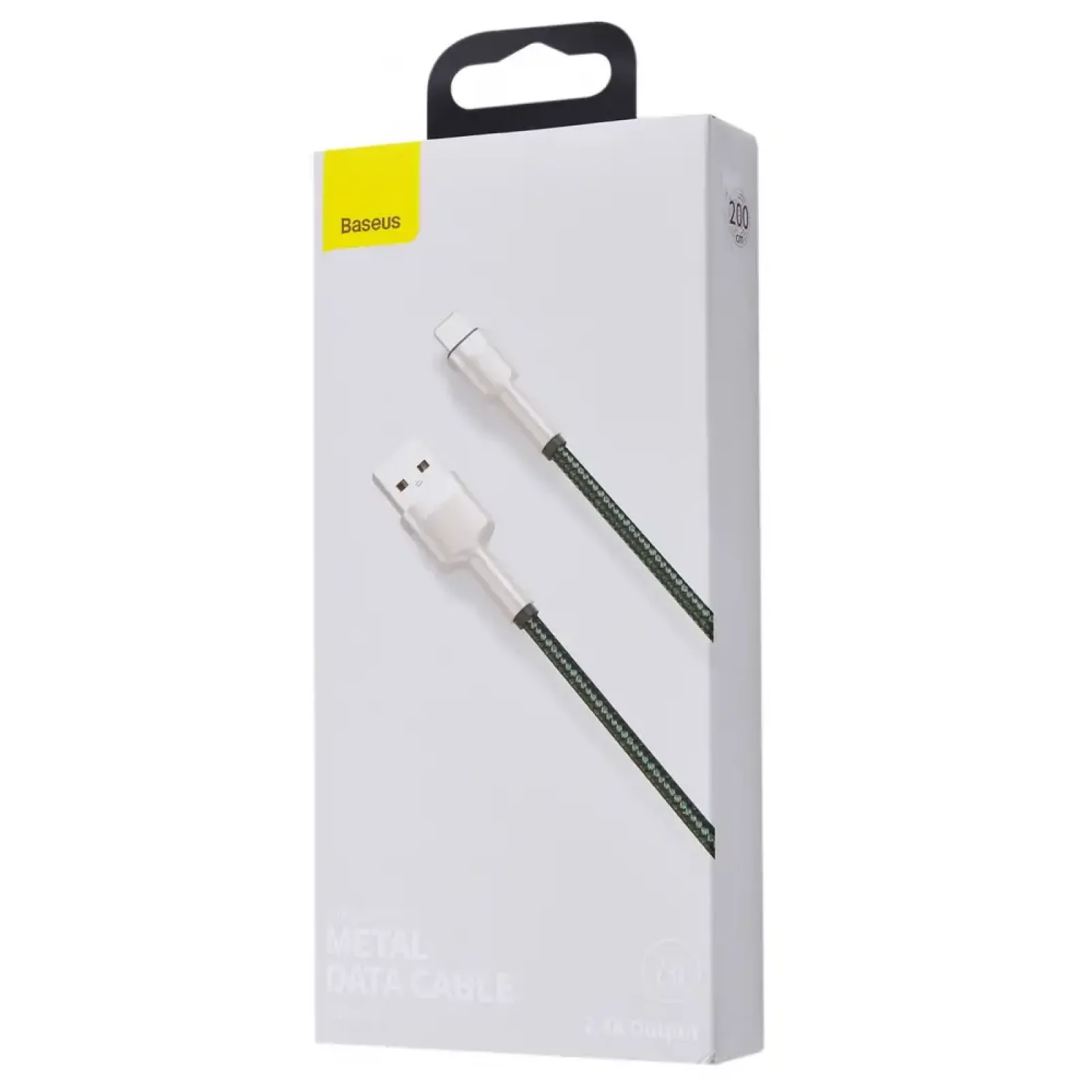 Кабель Baseus Cafule Metal Lightning 2.4A (2m) Black, CALJK-B01