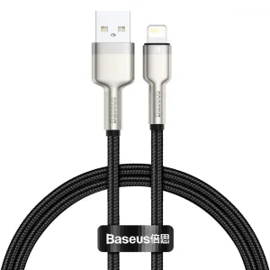Кабель Baseus Cafule Metal Lightning 2.4A (2m) Black, CALJK-B01