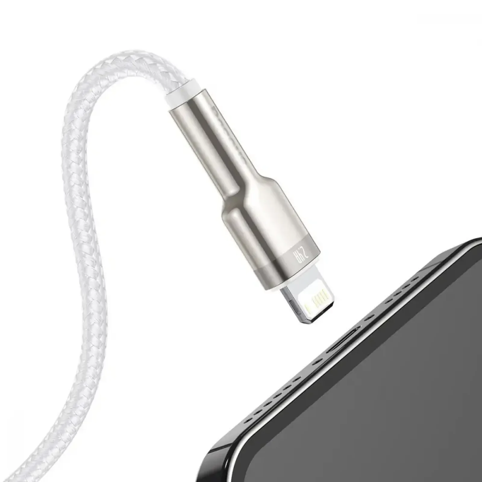 Кабель Baseus Cafule Metal Lightning 2.4A (2m) White, CALJK-B02