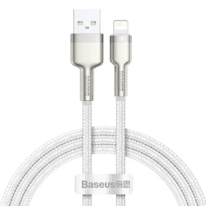 Кабель Baseus Cafule Metal Lightning 2.4A (2m) White, CALJK-B02