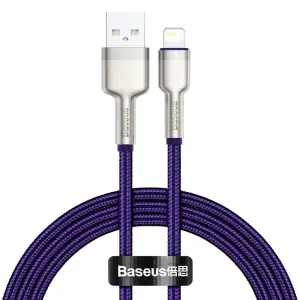 Кабель Baseus Cafule Metal Lightning 2.4A (2m) Purple, CALJK-B05