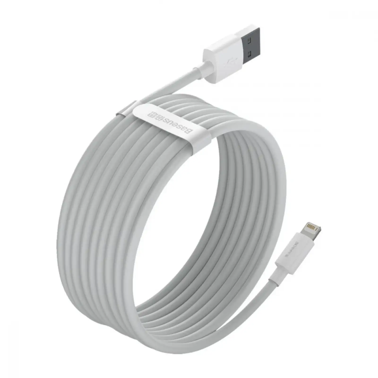 Кабель Baseus Simple Wisdom Lightning 2.4A (1.5m) (2pcs/set) White, TZCALZJ-02