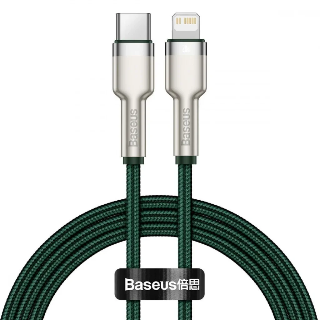 Кабель Baseus Cafule Metal Type-C to Lightning PD 20W (1m) Green, CATLJK-A06