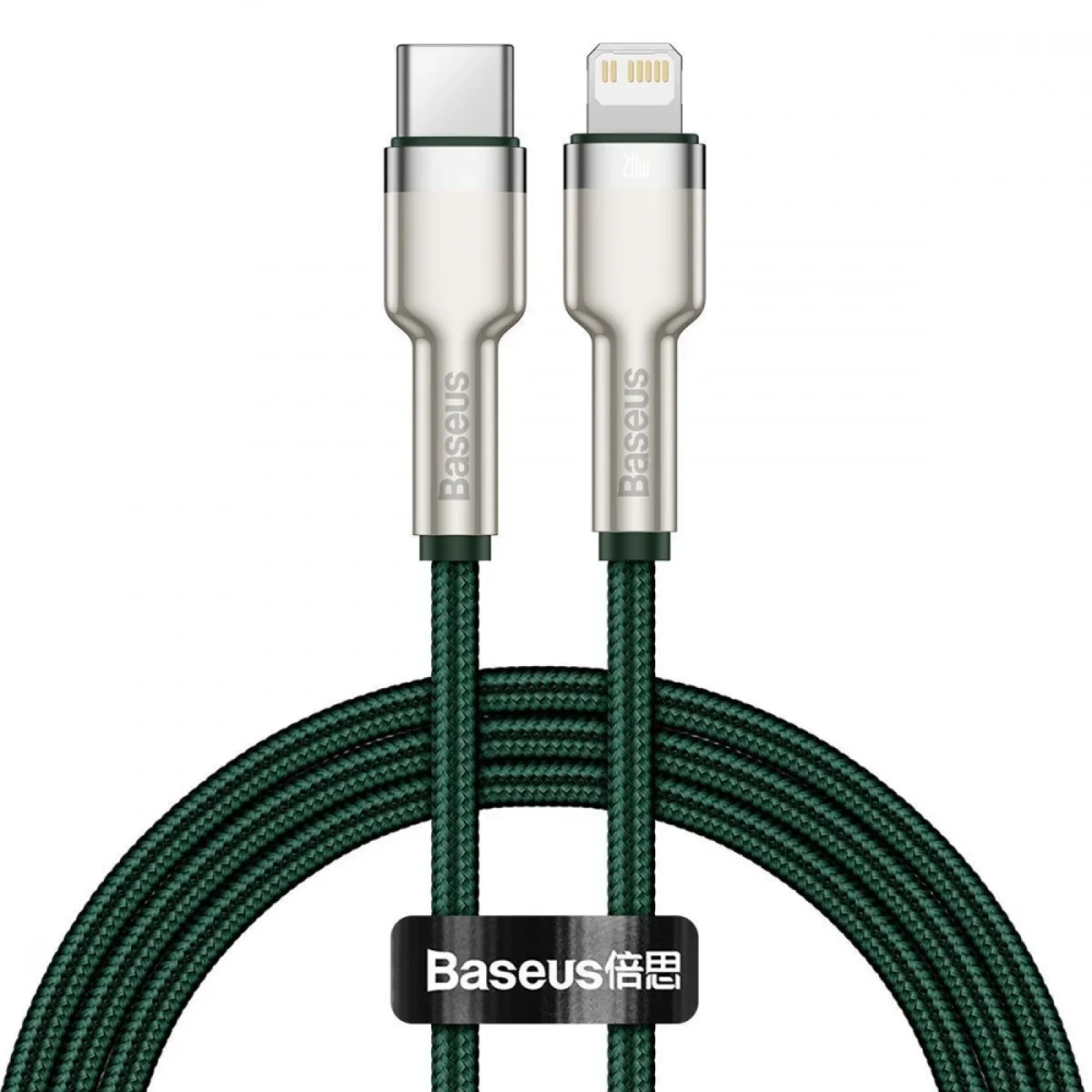 Кабель Baseus Cafule Metal Type-C to Lightning PD 20W (1m) Green, CATLJK-A06