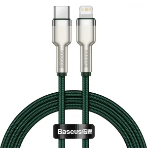 Кабель Baseus Cafule Metal Type-C to Lightning PD 20W (1m) Green, CATLJK-A06
