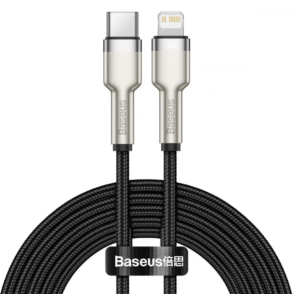 Кабель Baseus Cafule Metal Type-C to Lightning PD 20W (2m) Black, CATLJK-B01