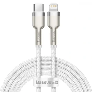 Кабель Baseus Cafule Metal Type-C to Lightning PD 20W (2m) White, CATLJK-B02
