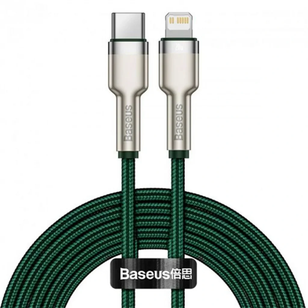 Кабель Baseus Cafule Metal Type-C to Lightning PD 20W (2m) Green, CATLJK-B06