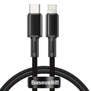 Кабель Baseus High Density Braided Type-C to Lightning PD 20W (1m) Black, CATLGD-01