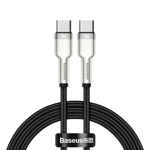 Кабель Baseus Cafule Metal Type-C to Type-C 100W (1m) Black, CATJK-C01