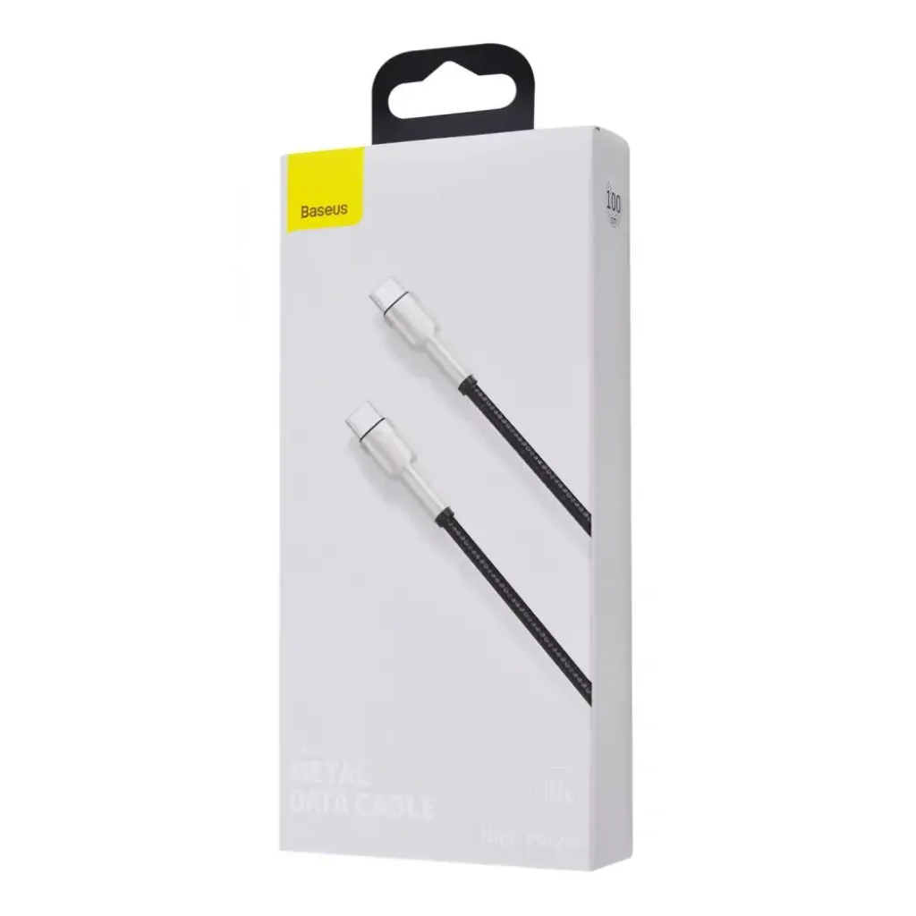 Кабель Baseus Cafule Metal Type-C to Type-C 100W (1m) White, CATJK-C02
