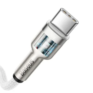 Кабель Baseus Cafule Metal Type-C to Type-C 100W (2m) White, CATJK-D02
