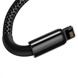 Кабель Baseus Tungsten Gold Fast Charging Lightning 2.4A (1m) Black, CALWJ-01