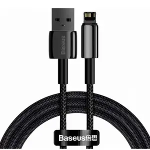 Кабель Baseus Tungsten Gold Fast Charging Lightning 2.4A (1m) Black, CALWJ-01
