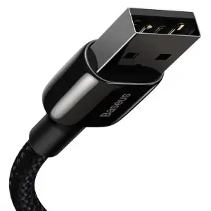 Кабель Baseus Tungsten Gold Fast Charging Lightning 2.4A (1m) Black, CALWJ-01