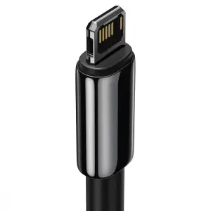 Кабель Baseus Tungsten Gold Fast Charging Lightning 2.4A (1m) Black, CALWJ-01