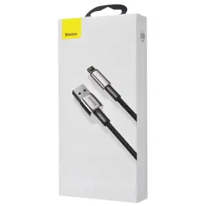 Кабель Baseus Tungsten Gold Fast Charging Lightning 2.4A (2m) Black, CALWJ-A01