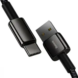 Кабель Baseus Tungsten Gold Fast Charging Lightning 2.4A (2m) Black, CALWJ-A01