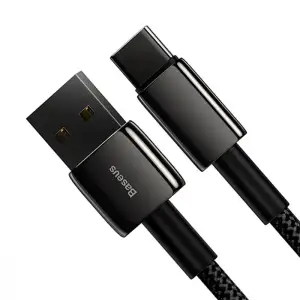 Кабель Baseus Tungsten Gold Fast Charging Lightning 2.4A (2m) Black, CALWJ-A01