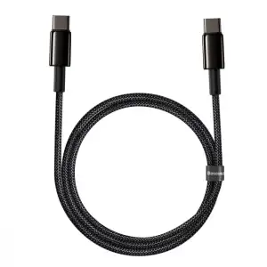 Кабель Baseus Tungsten Gold Type-C to Type-C 100W (1m) Black, CATWJ-01