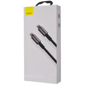 Кабель Baseus Tungsten Gold Type-C to Type-C 100W (2m) Black, CATWJ-A01