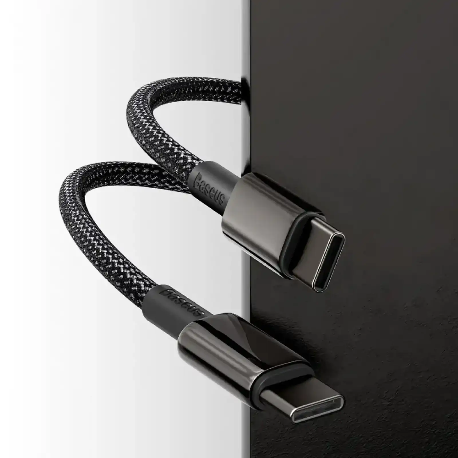 Кабель Baseus Tungsten Gold Type-C to Type-C 100W (2m) Black, CATWJ-A01