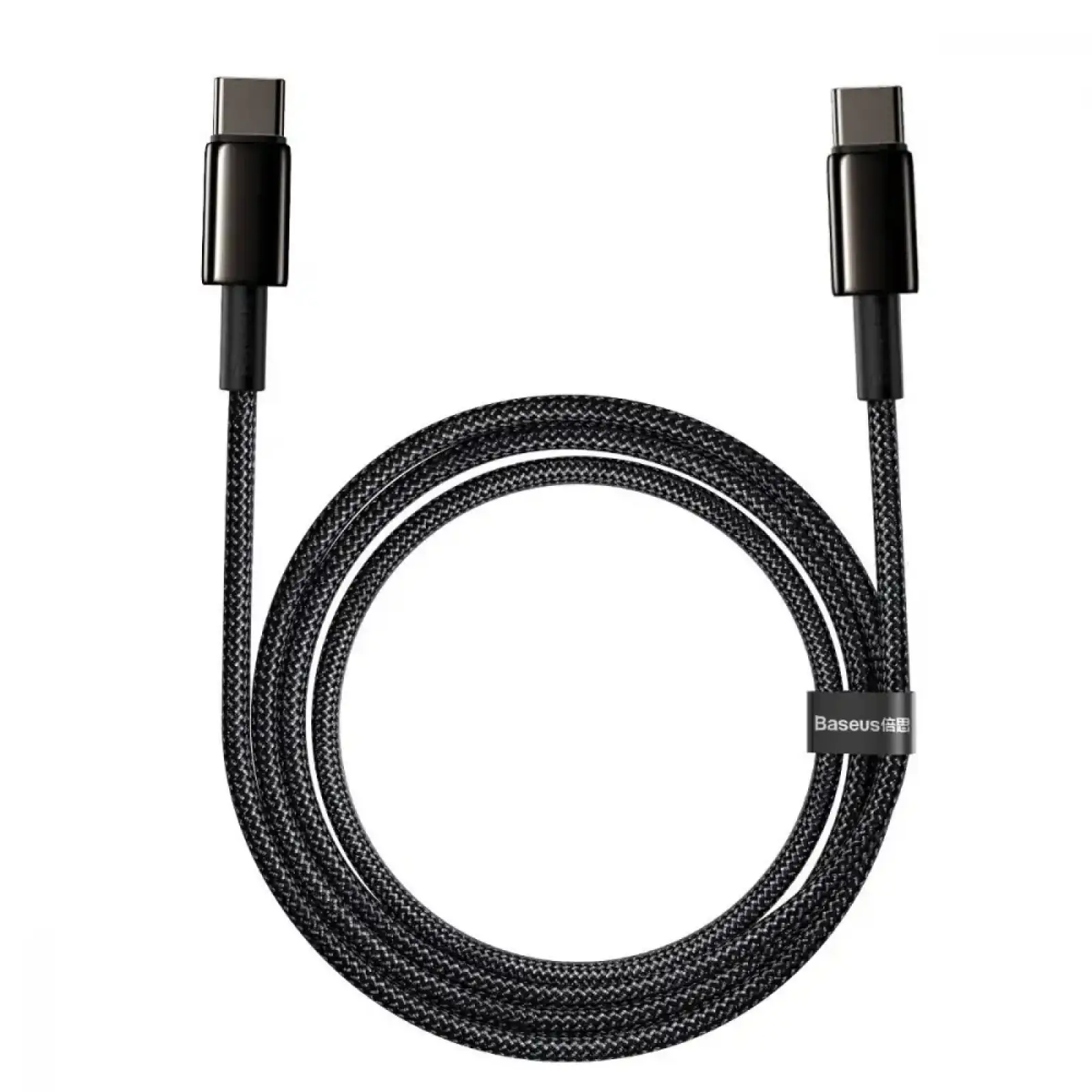 Кабель Baseus Tungsten Gold Type-C to Type-C 100W (2m) Black, CATWJ-A01