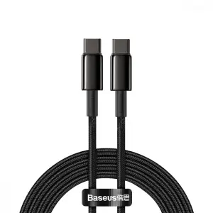 Кабель Baseus Tungsten Gold Fast Charging Type-C to Type-C 100W (2m) gold