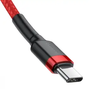 Кабель Baseus Cafule Type-C PD 2.0 100W (2m) Red/Black, CATKLF-AL91