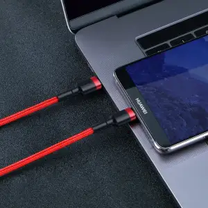 Кабель Baseus Cafule Type-C PD 2.0 100W (2m) Red/Black, CATKLF-AL91