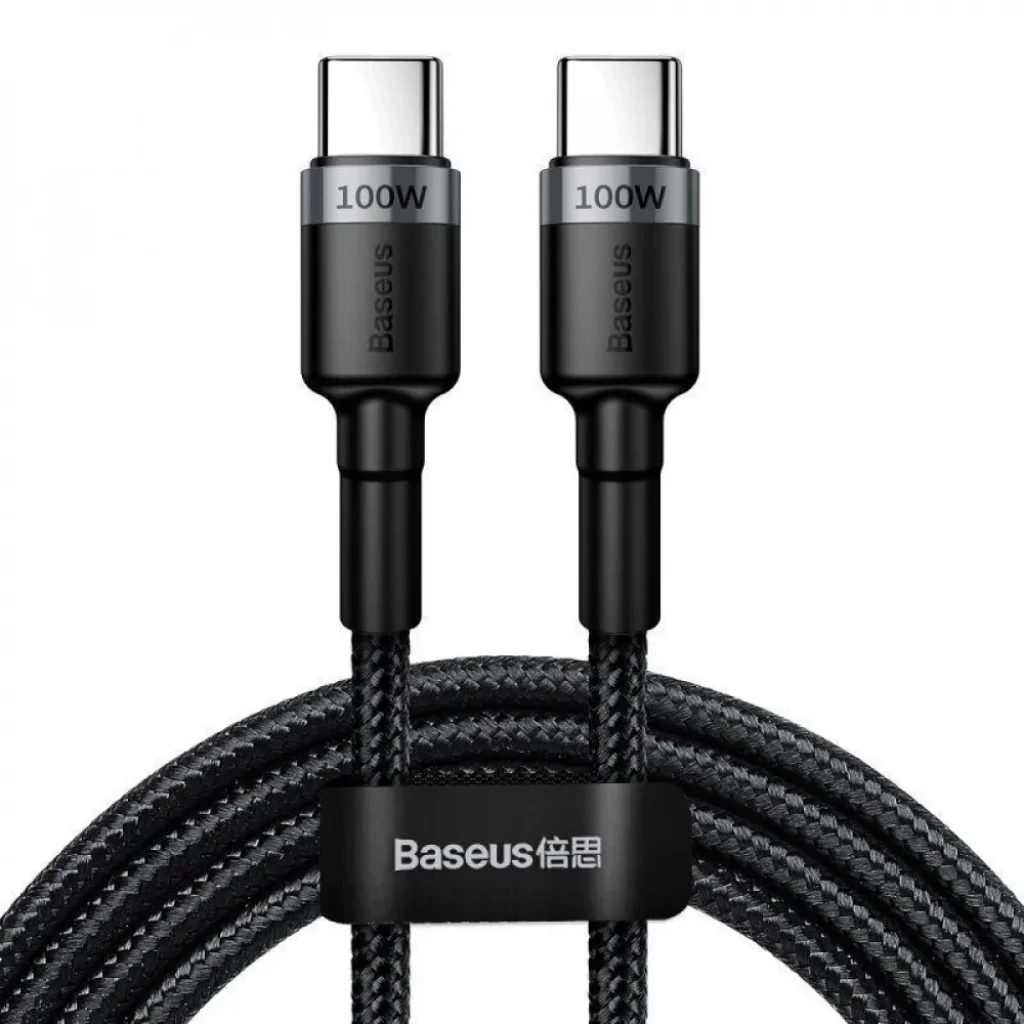 Кабель Baseus Cafule Flash Charging Type-C to Type-C PD 2.0 100W (2m) Gray/Black, CATKLF-ALG1