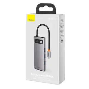 USB-Хаб Baseus Metal Gleam Series 6-in-1 Type-C Gray, CAHUB-CW0G