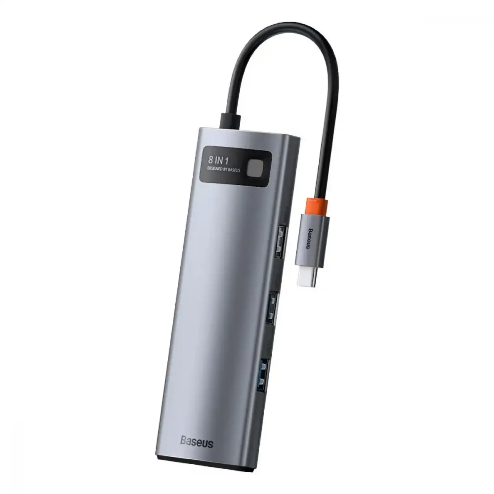 USB-Хаб Baseus Metal Gleam Series 8-in-1 Type-C Gray, CAHUB-CV0G