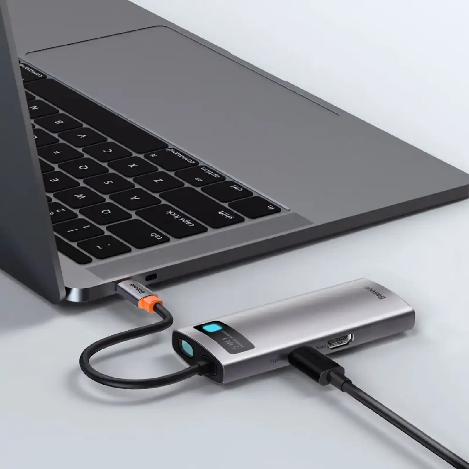 USB-Хаб Baseus Metal Gleam Series 5-in-1 Type-C Gray, CAHUB-CX0G