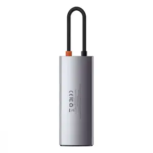 USB-Хаб Baseus Metal Gleam Series 5-in-1 Type-C Gray, CAHUB-CX0G