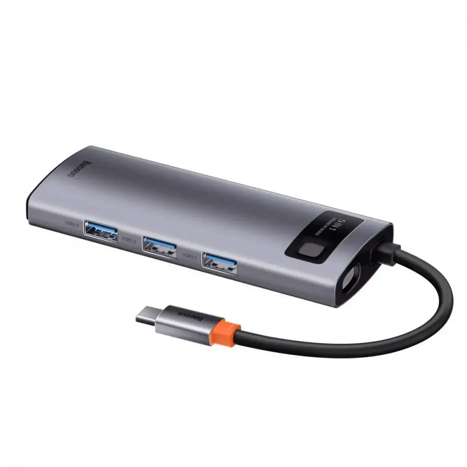 USB-Хаб Baseus Metal Gleam Series 5-in-1 Type-C Gray, CAHUB-CX0G