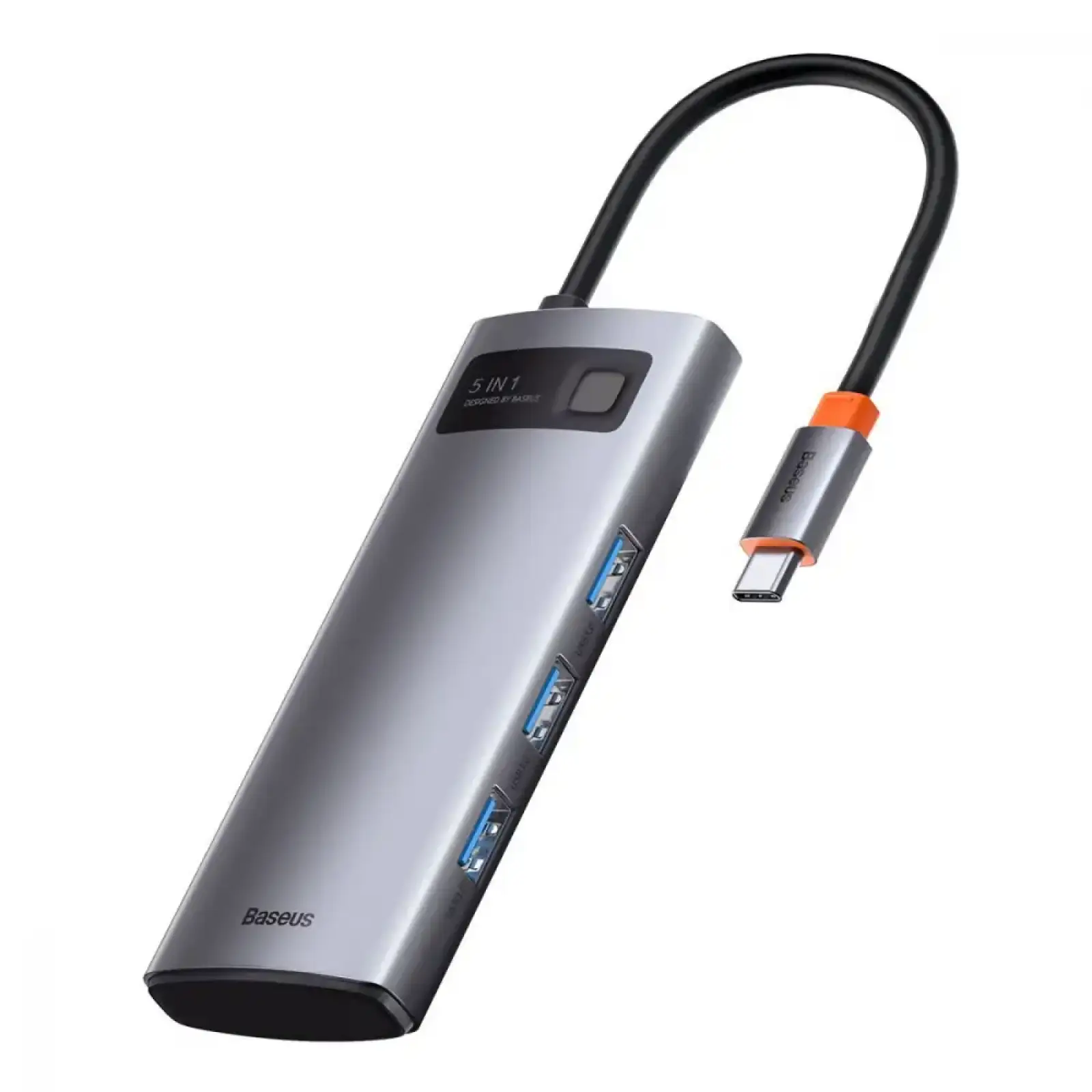 USB-Хаб Baseus Metal Gleam Series 5-in-1 Type-C Gray, CAHUB-CX0G
