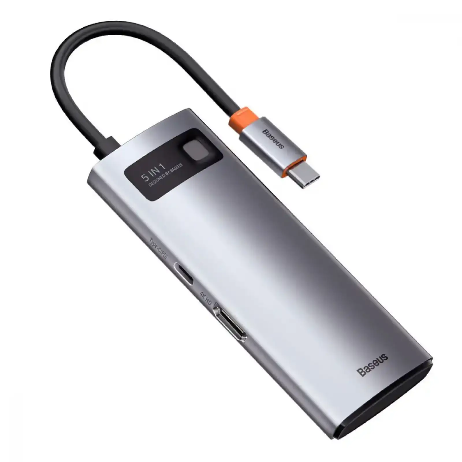 USB-Хаб Baseus Metal Gleam Series 5-in-1 Type-C Gray, CAHUB-CX0G